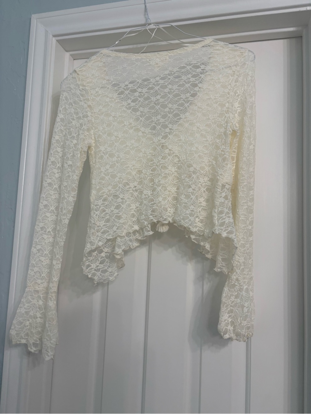 Le Peche Lace Tie Front Cardigan - Picture 4 of 4